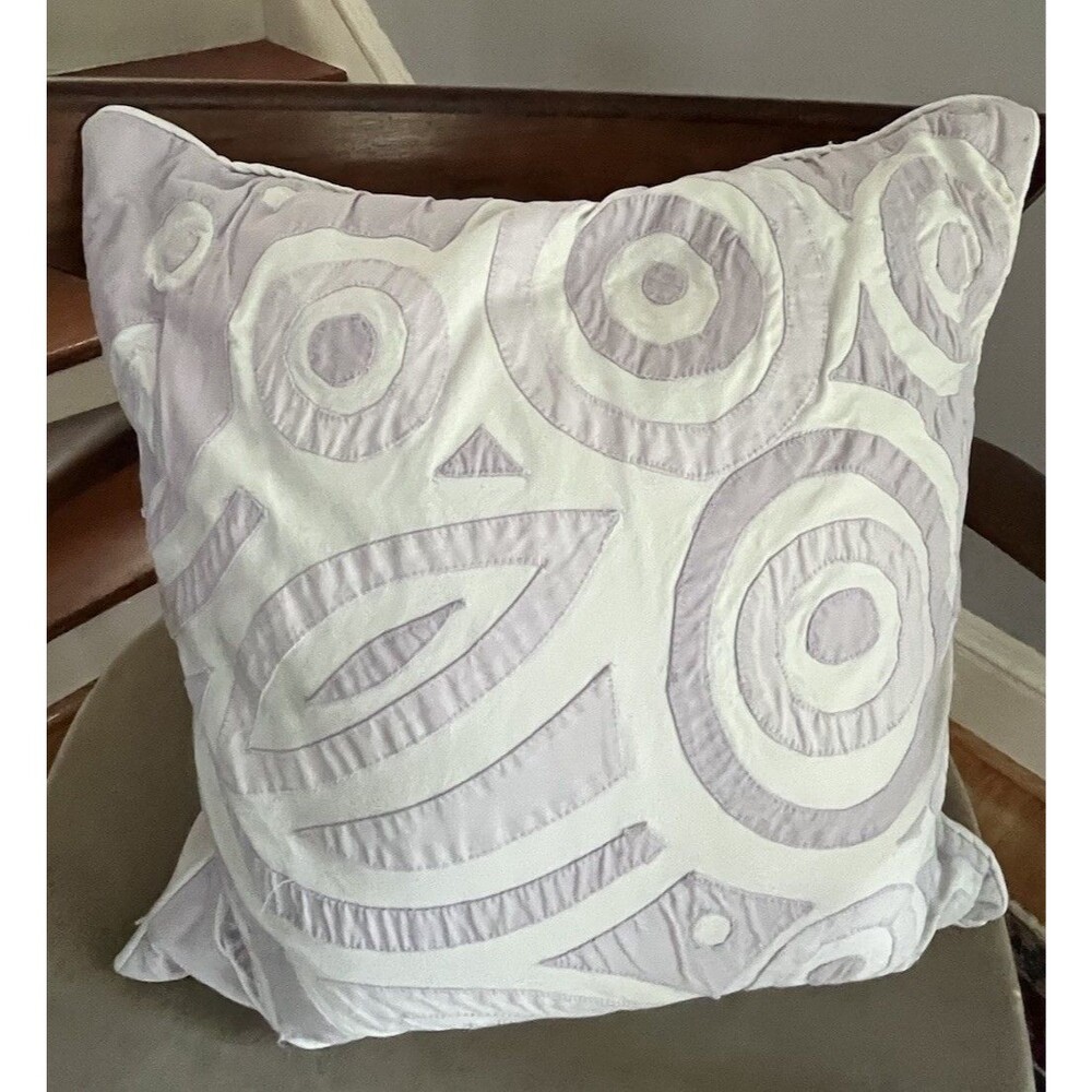 serena & lily Appliqué pillow Lavender 19 x 19 Tribal Boho Coastal Beach House